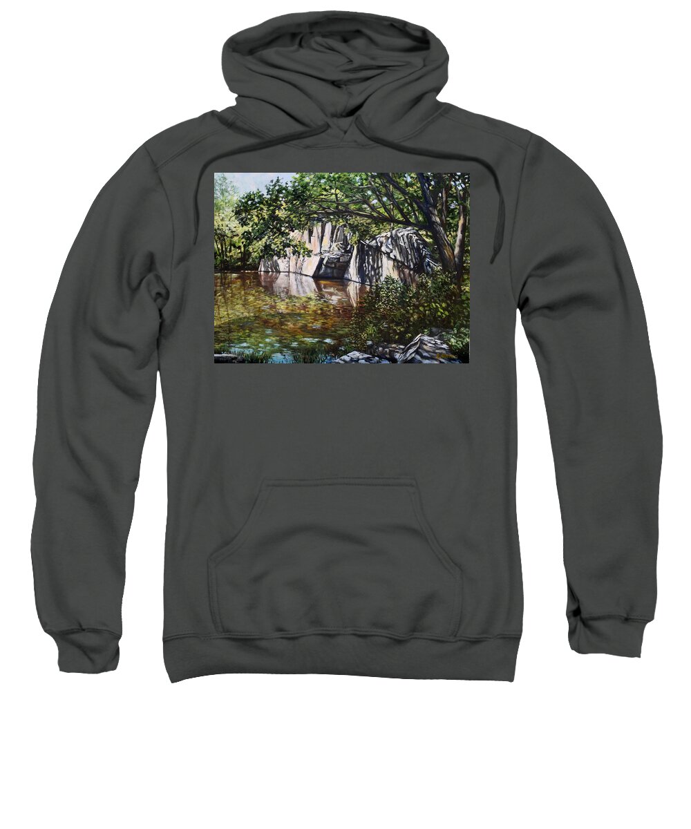 Rockport Sweatshirt featuring the painting Pine Pit, Rockport, MA by Eileen Patten Oliver