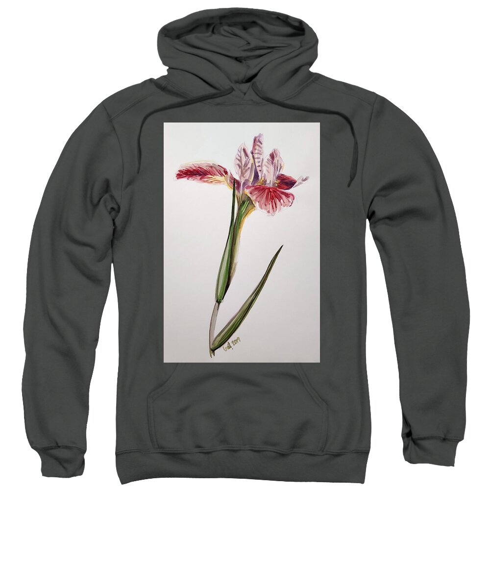 Flower Sweatshirt featuring the painting Pink Orchid by George Cret