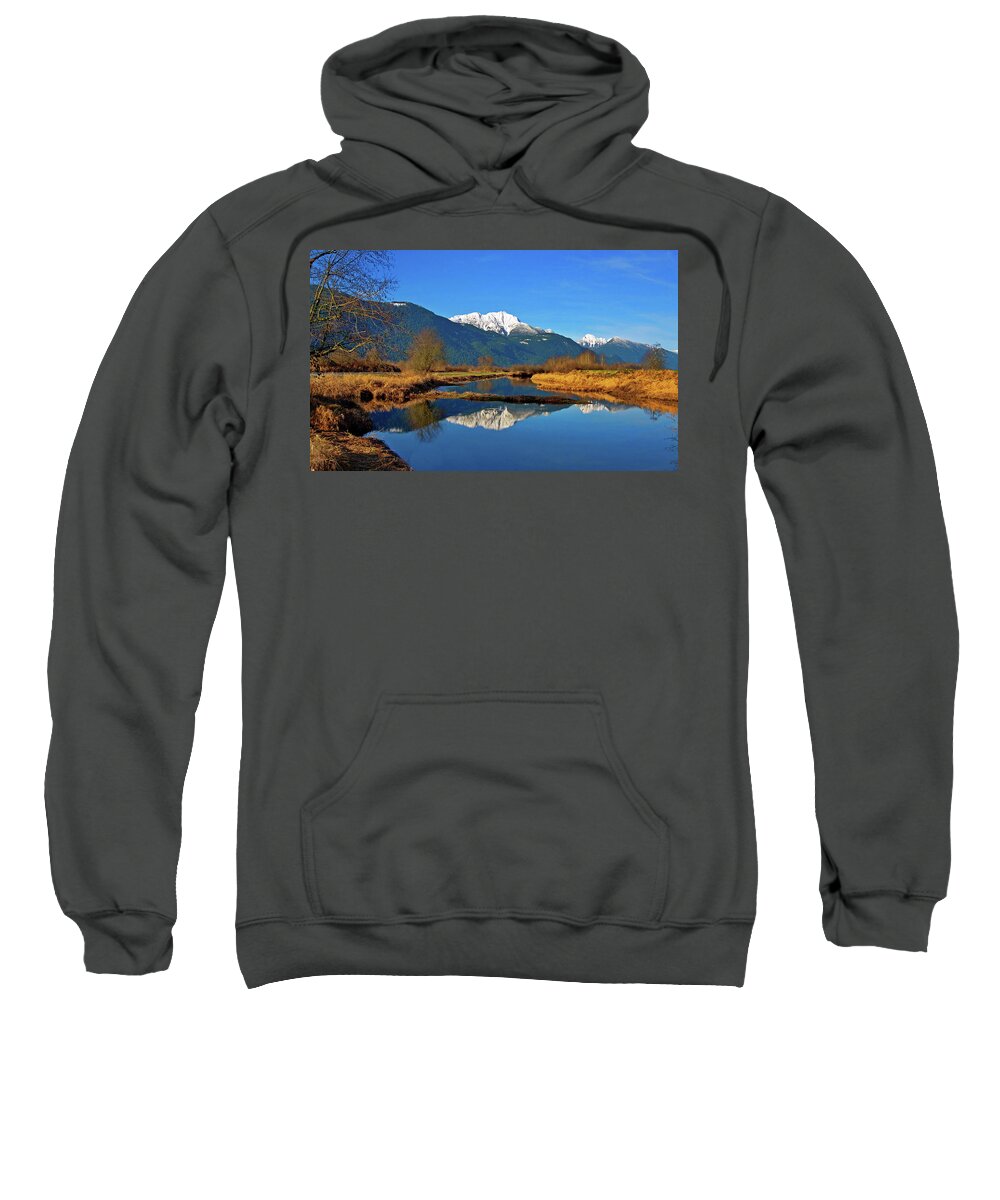 Alex Lyubar Sweatshirt featuring the photograph Pitt Lake Valley provincial park by Alex Lyubar