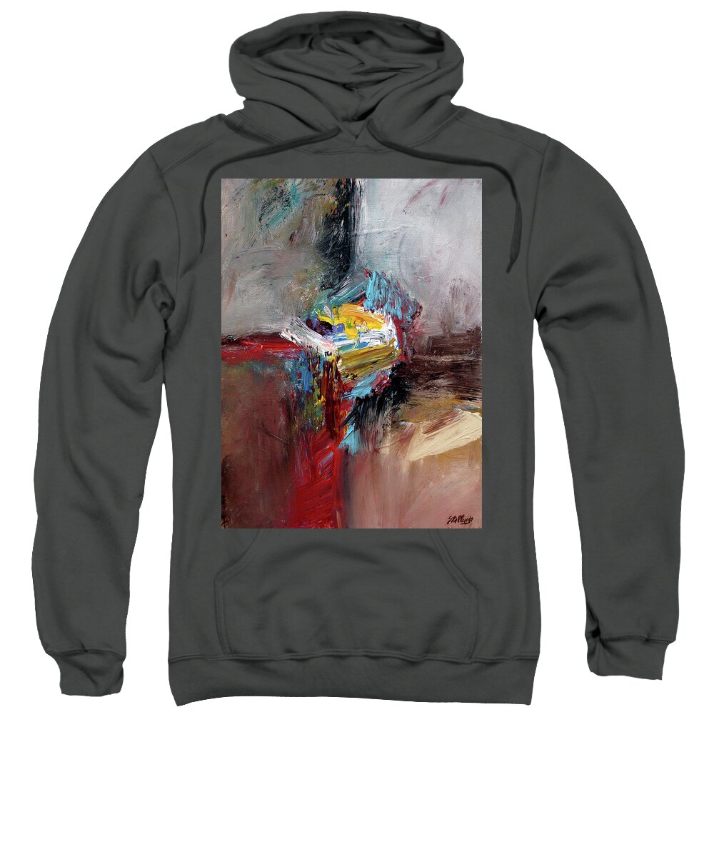 Abstract Sweatshirt featuring the painting Play It Round by Jim Stallings