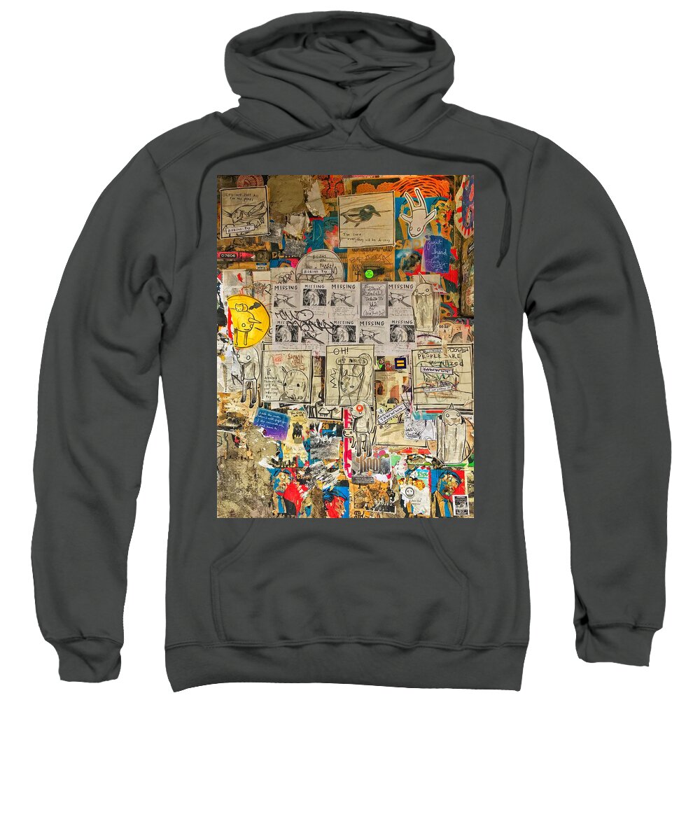 Post Alley Sweatshirt featuring the photograph Post Alley Poster Wall 1 by Jerry Abbott