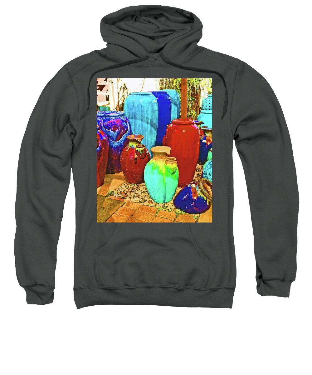 Pottery Sweatshirt featuring the photograph Pretty Plant Pottery by Andrew Lawrence