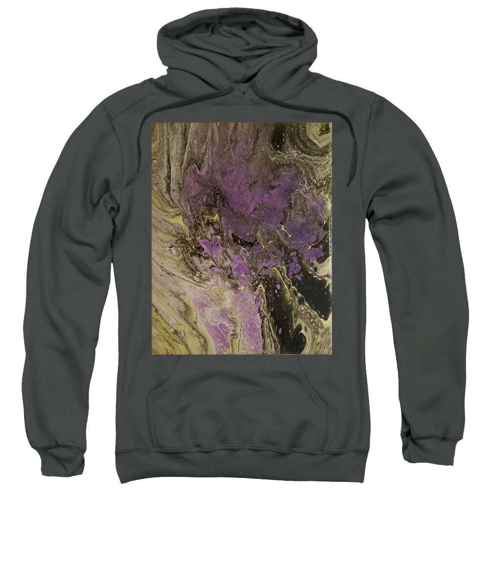 Abstract Sweatshirt featuring the painting Purple Rose by Pour Your heART Out Artworks