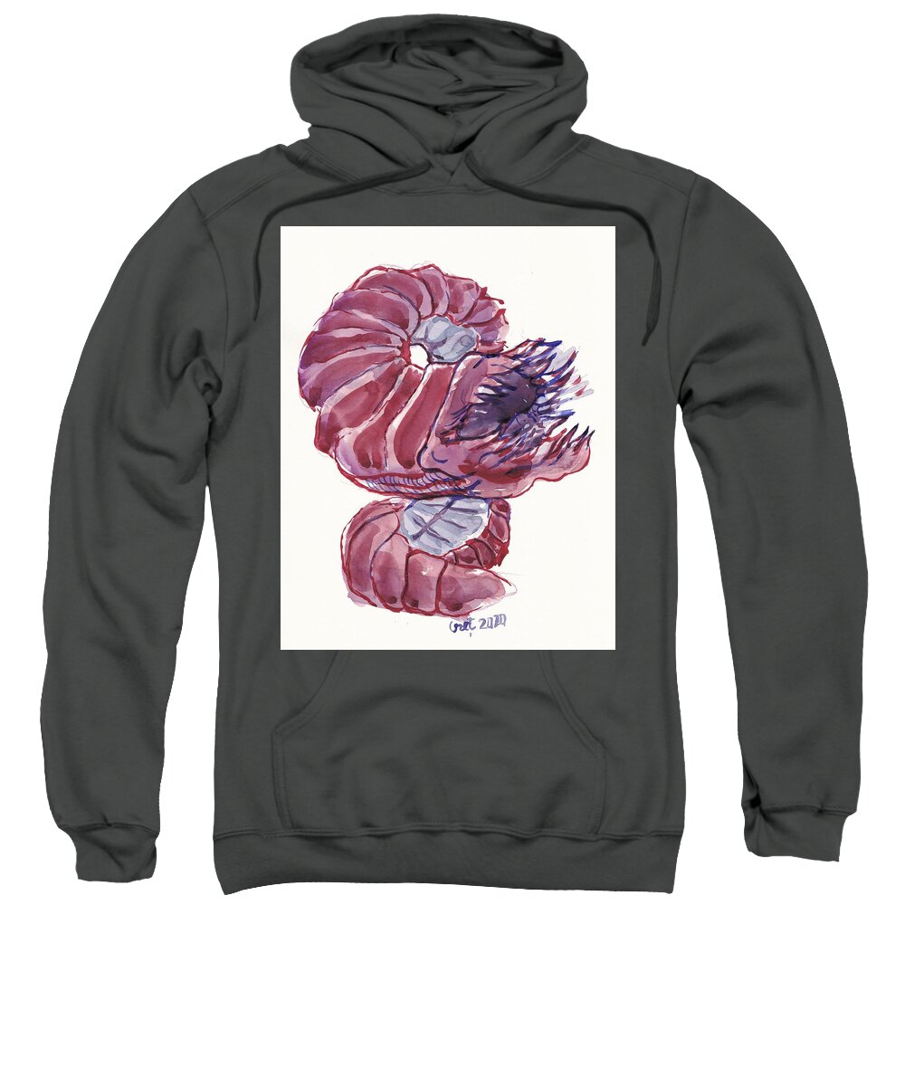 Miniature Sweatshirt featuring the painting Purple Worm by George Cret