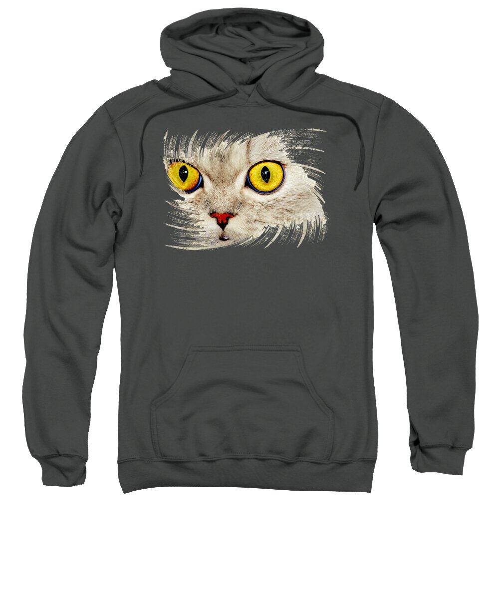 Cat Sweatshirt featuring the digital art Purrrfect Cat by Michelle Liebenberg