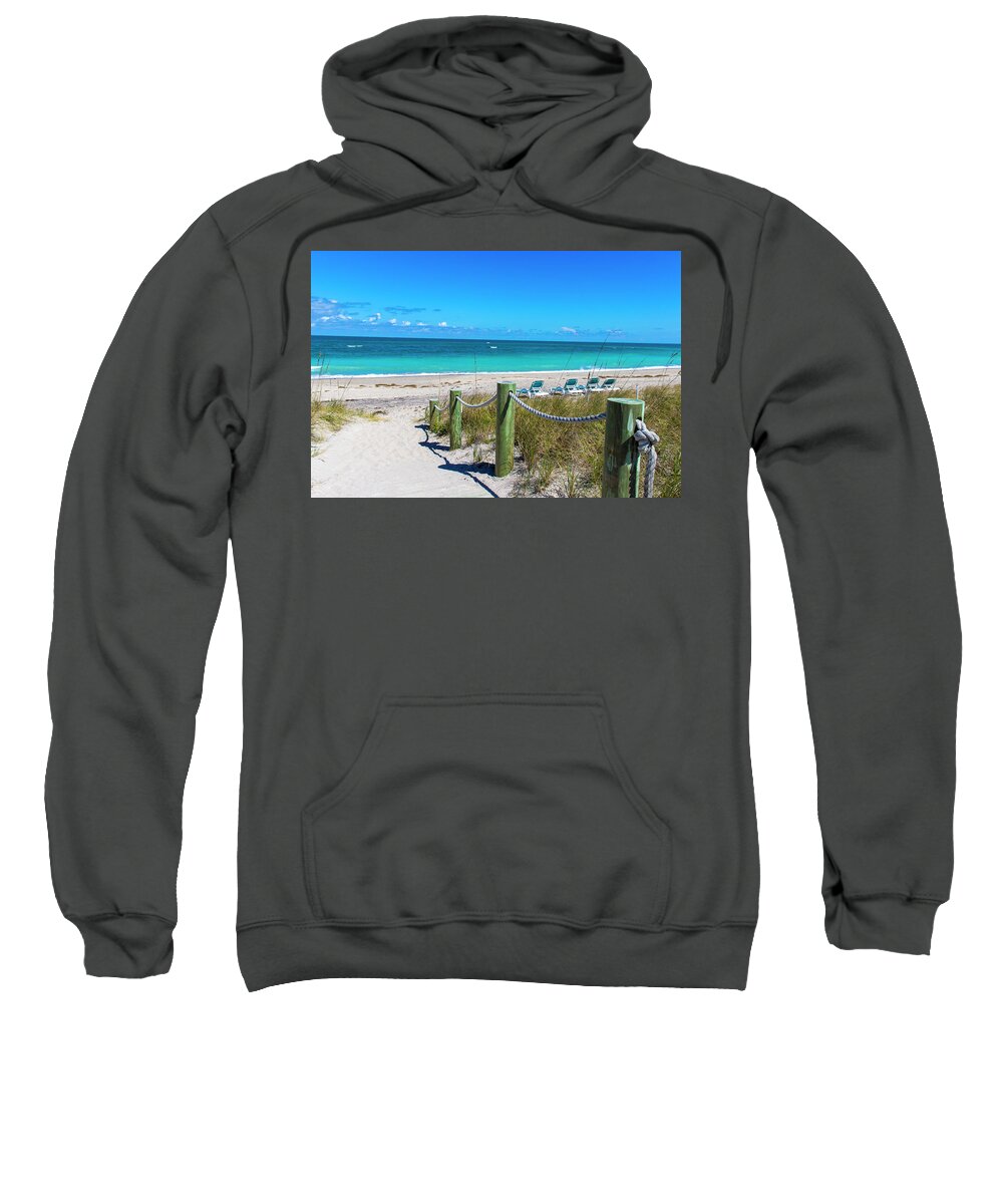 Beach Chairs Sweatshirt featuring the photograph Quiet Beach Day by Blair Damson