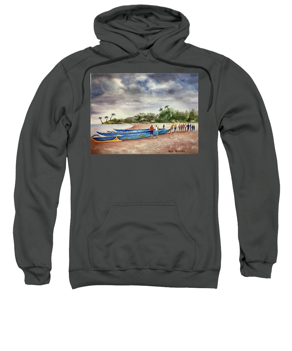 Hawaii Sweatshirt featuring the painting Ready to Launch by Barbara Parisien