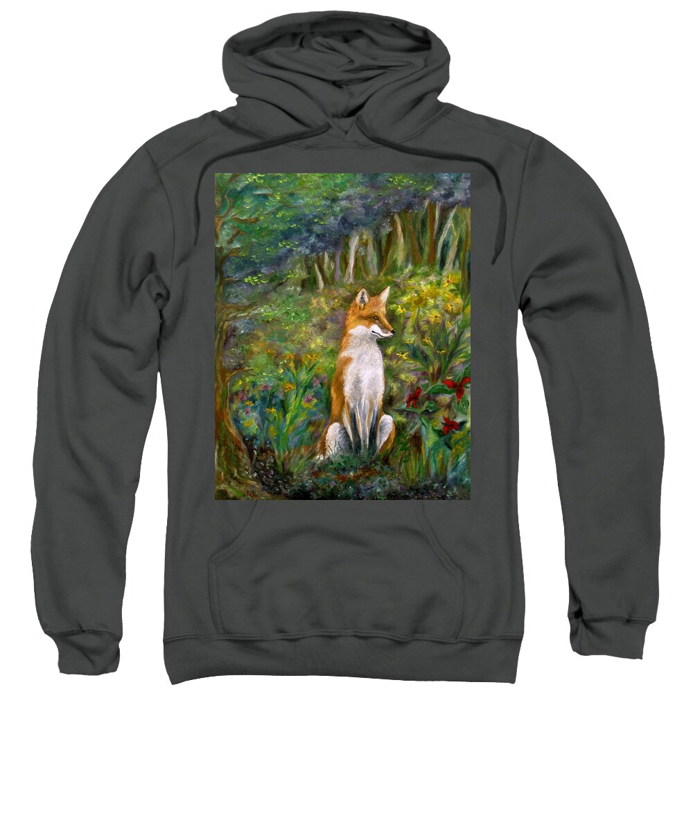 Flowers Sweatshirt featuring the painting Red Fox by FT McKinstry