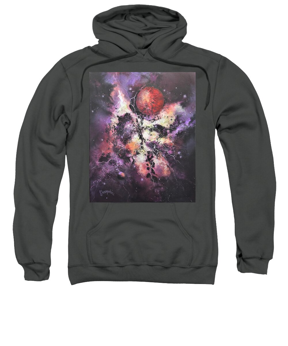 Red Planet Sweatshirt featuring the painting Red Planet by Tom Shropshire