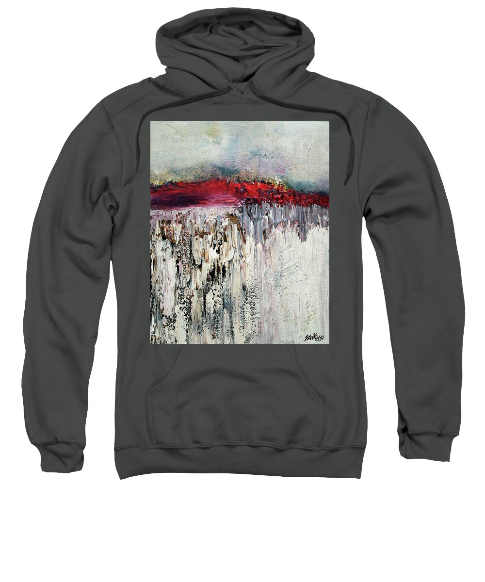 Abstract Sweatshirt featuring the painting Red Two by Jim Stallings