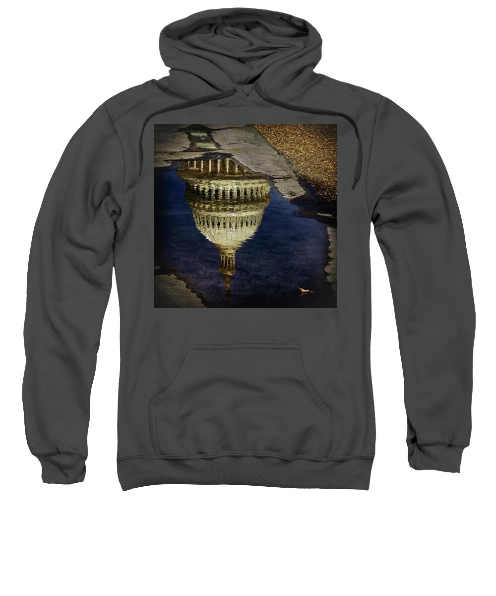 Us Capitol Sweatshirt featuring the photograph Reflection Of The US Capitol Dome by Elvira Peretsman