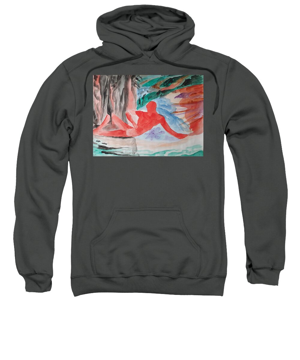 Masterpiece Paintings Sweatshirt featuring the painting Resting Warrior by Enrico Garff