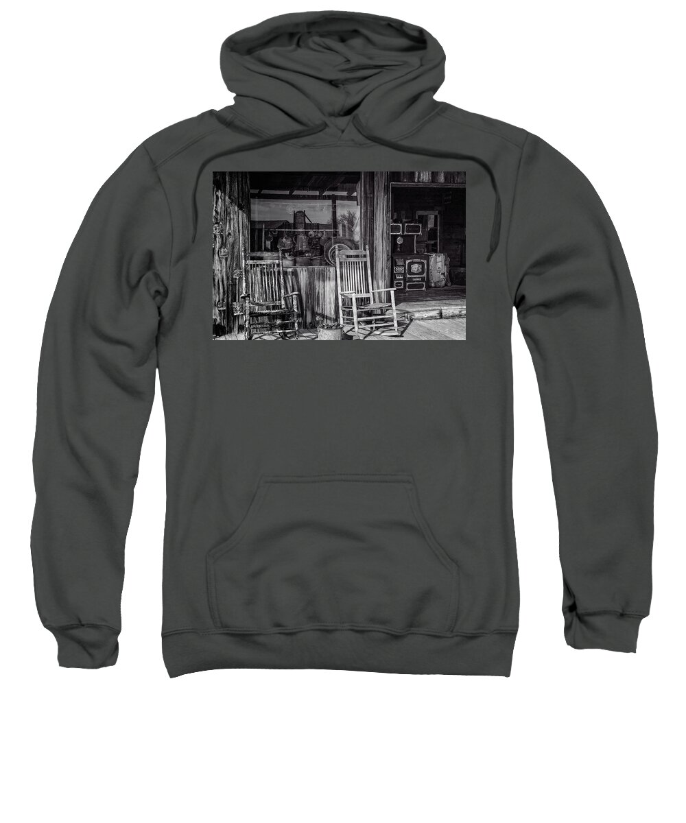 1864 Sweatshirt featuring the photograph Rocking Chairs by Jack and Darnell Est