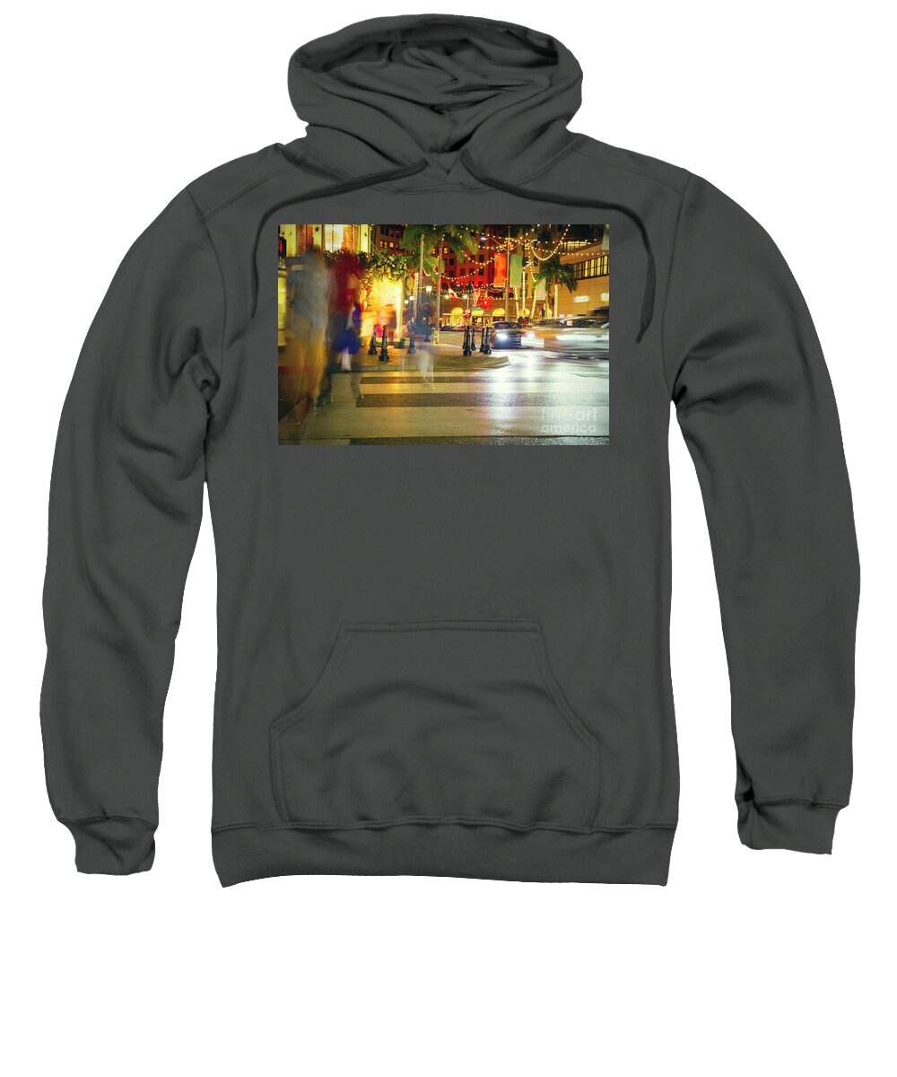 Rodeo Drive Sweatshirt featuring the photograph Rodeo Drive night life by Stella Levi