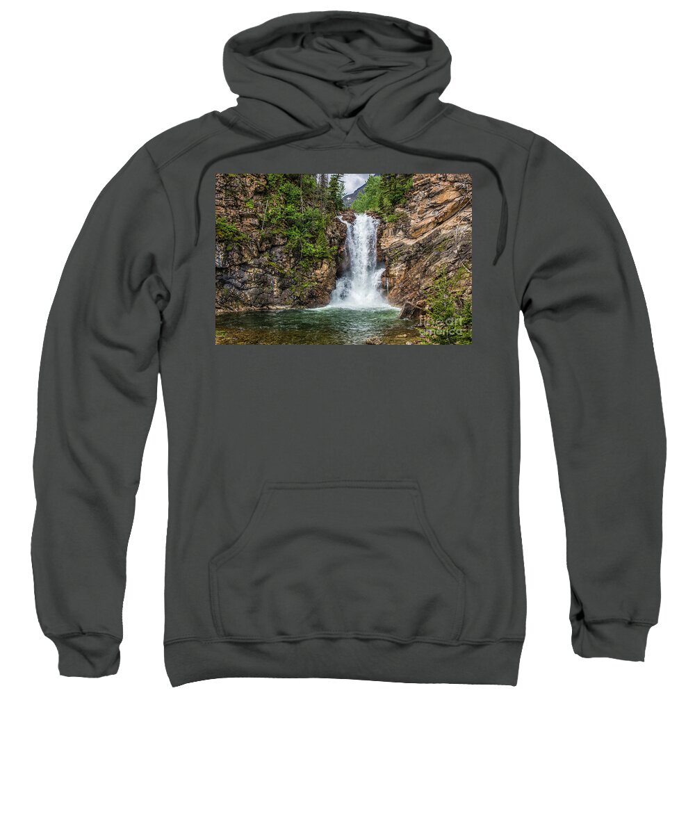 Waterfalls Sweatshirt featuring the photograph Running Eagle Falls by Kathy McClure