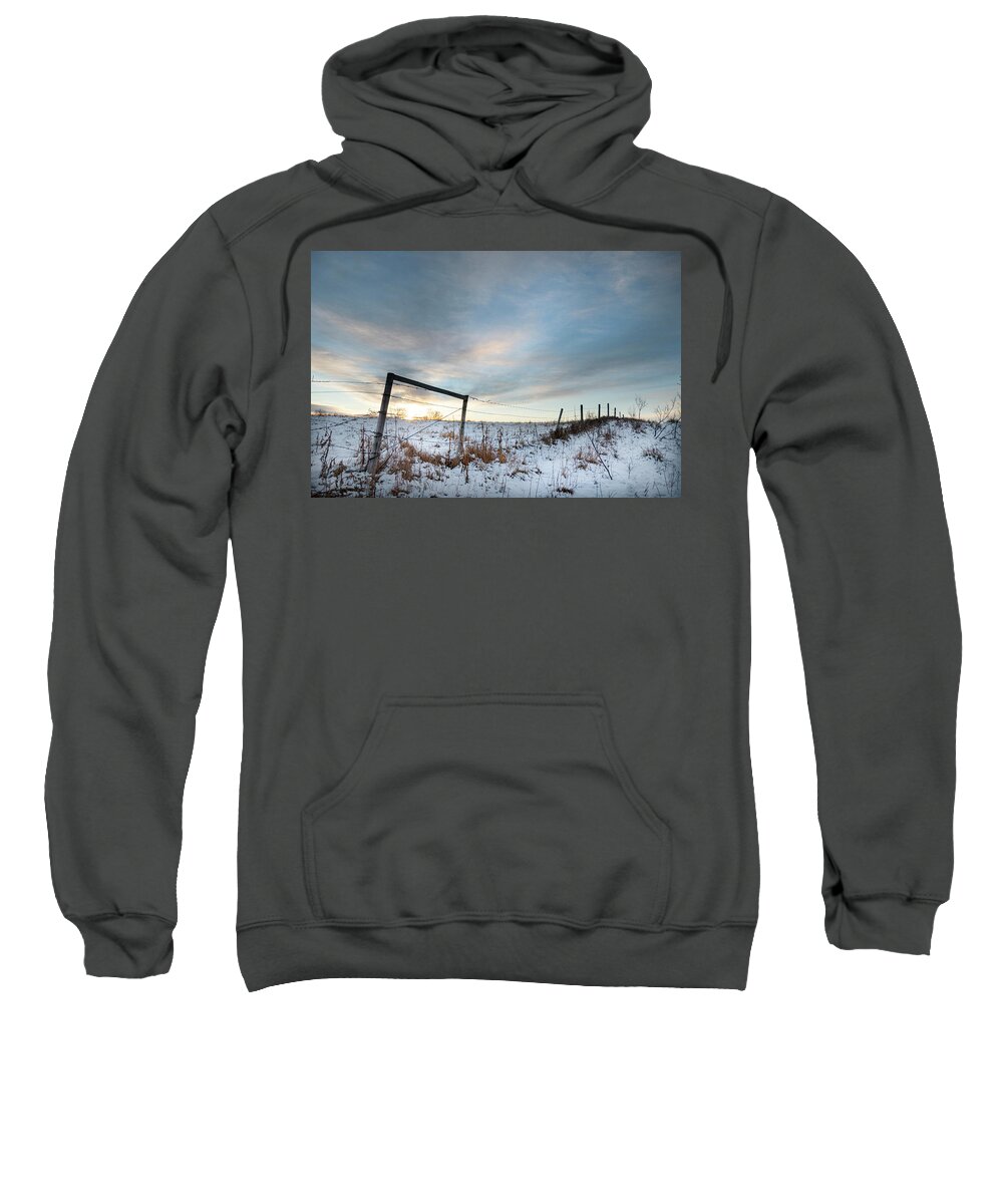 Agriculture Sweatshirt featuring the photograph Rural winter landscape by Karen Rispin