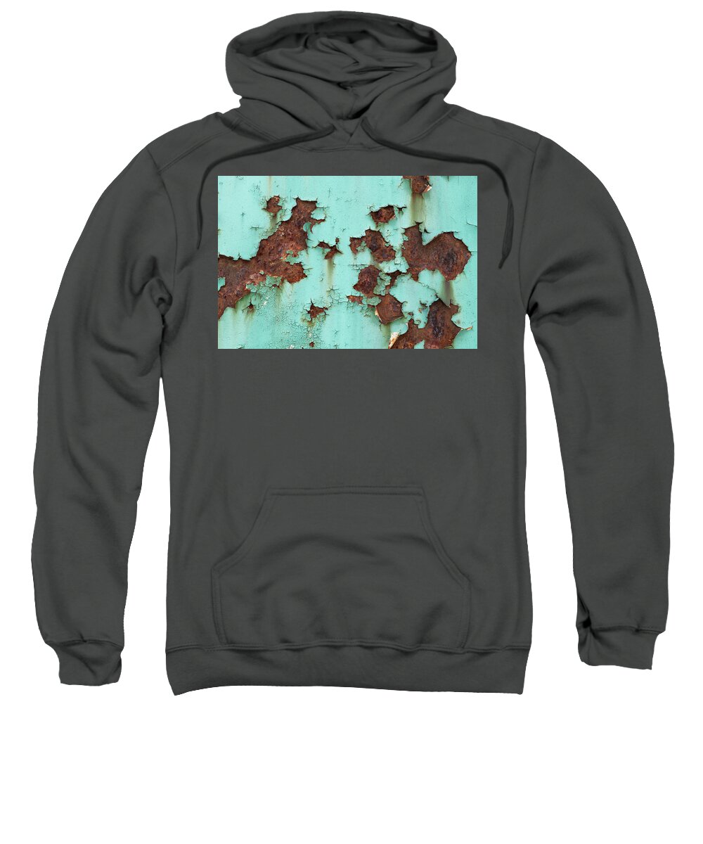 Metal Sweatshirt featuring the photograph Rusty Metal Background With Peeling Paint by Artur Bogacki