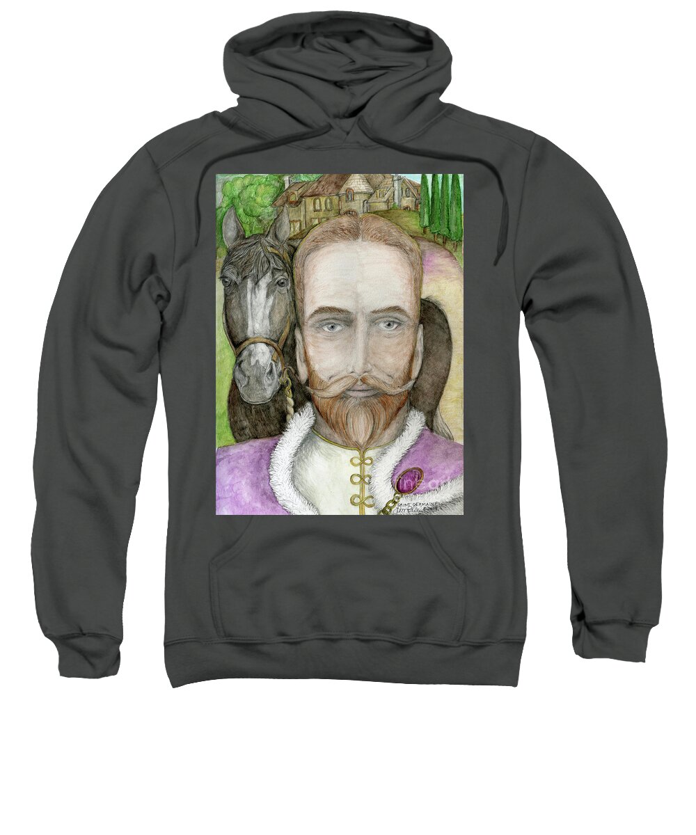 Saint Germaine Sweatshirt featuring the painting Saint Germaine by Jo Thomas Blaine