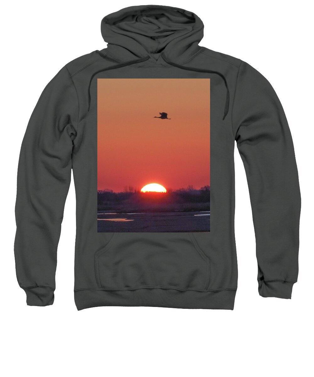 Crane Trust Sweatshirt featuring the photograph Sandhill Crane at Sunrise by James C Richardson