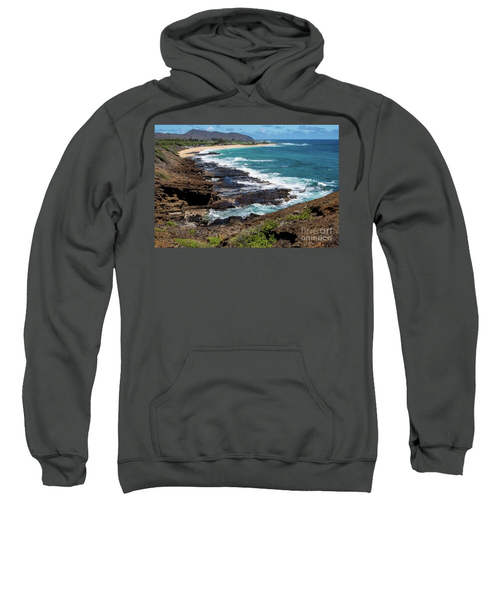 Sandy Sweatshirt featuring the photograph Sandy Beach of Oahu by Diana Mary Sharpton
