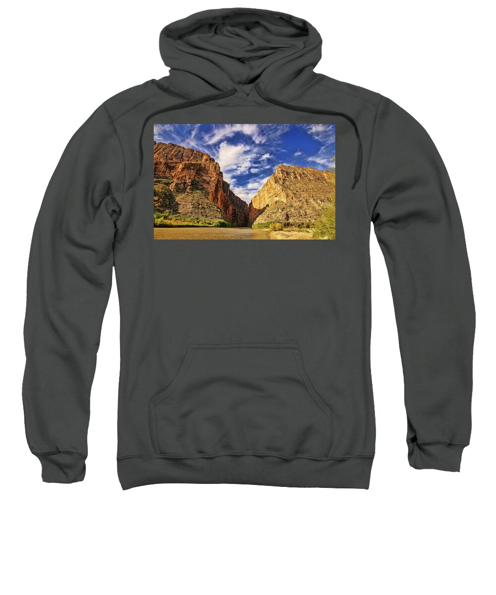 Big Bend National Park Sweatshirt featuring the photograph Santa Elena Canyon 3 by Judy Vincent
