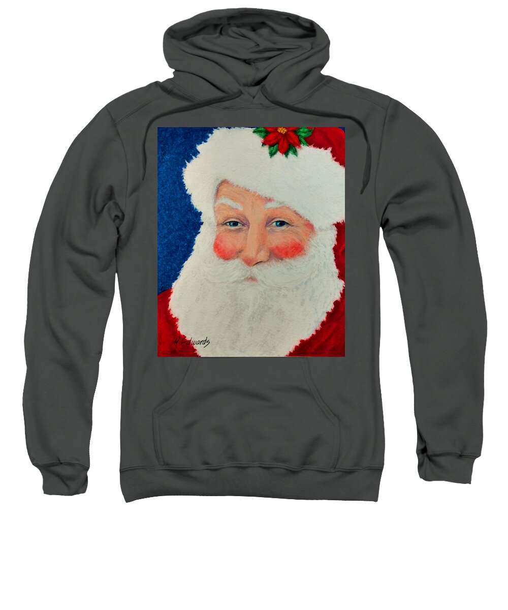 Santa Sweatshirt featuring the painting Santa by Marna Edwards Flavell