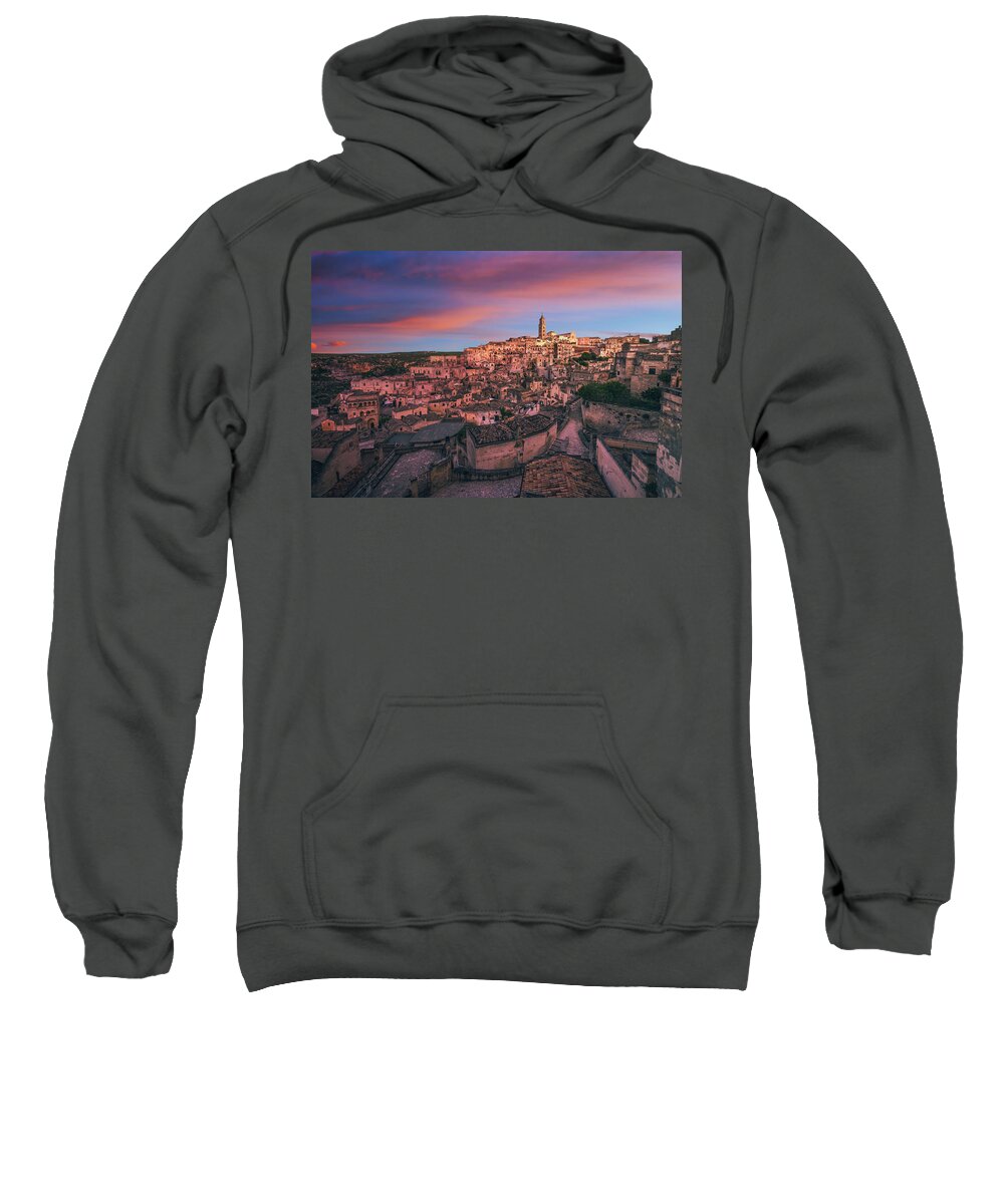 Matera Sweatshirt featuring the photograph Sassi of Matera ancient town. Italy by Stefano Orazzini