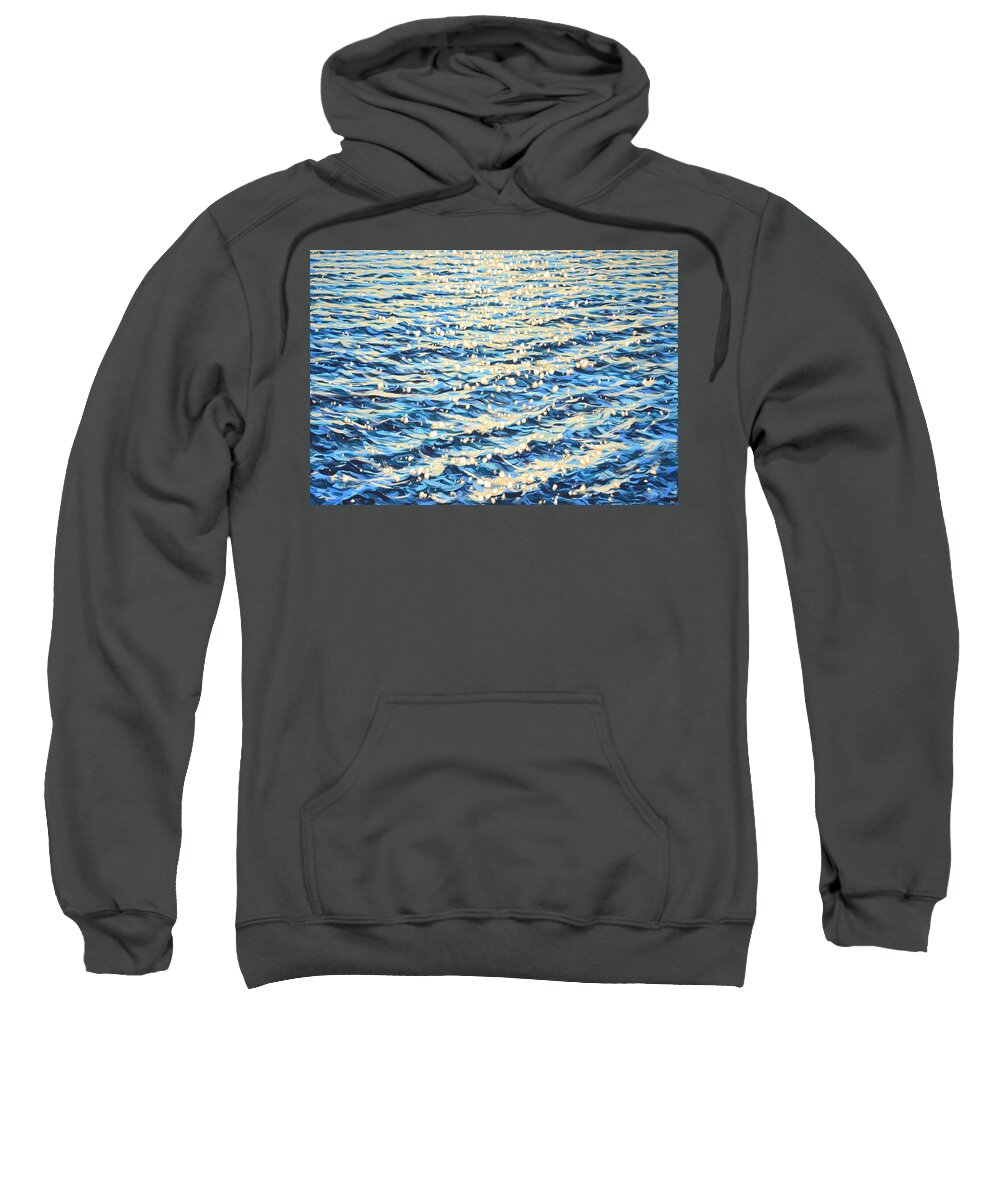 Glare Sweatshirt featuring the painting Sea. Light 13. by Iryna Kastsova