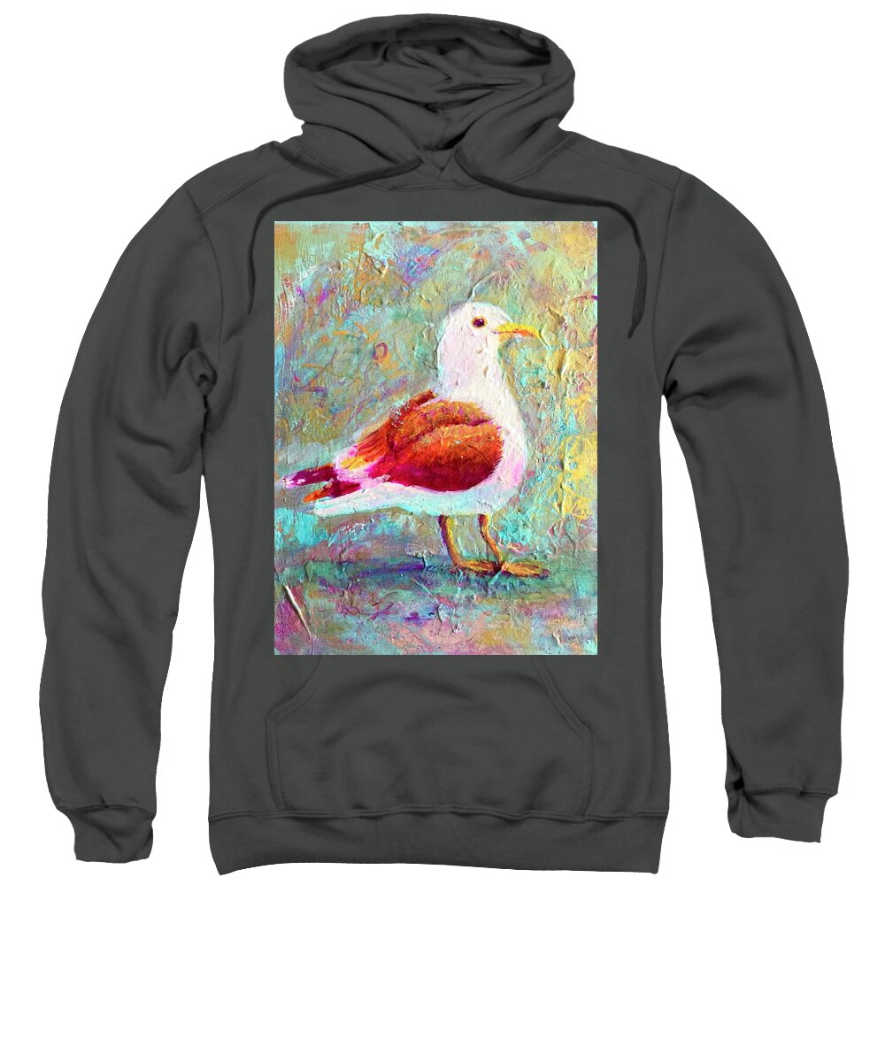 Seagull Sweatshirt featuring the painting Seagull Painting by Patty Kay Hall