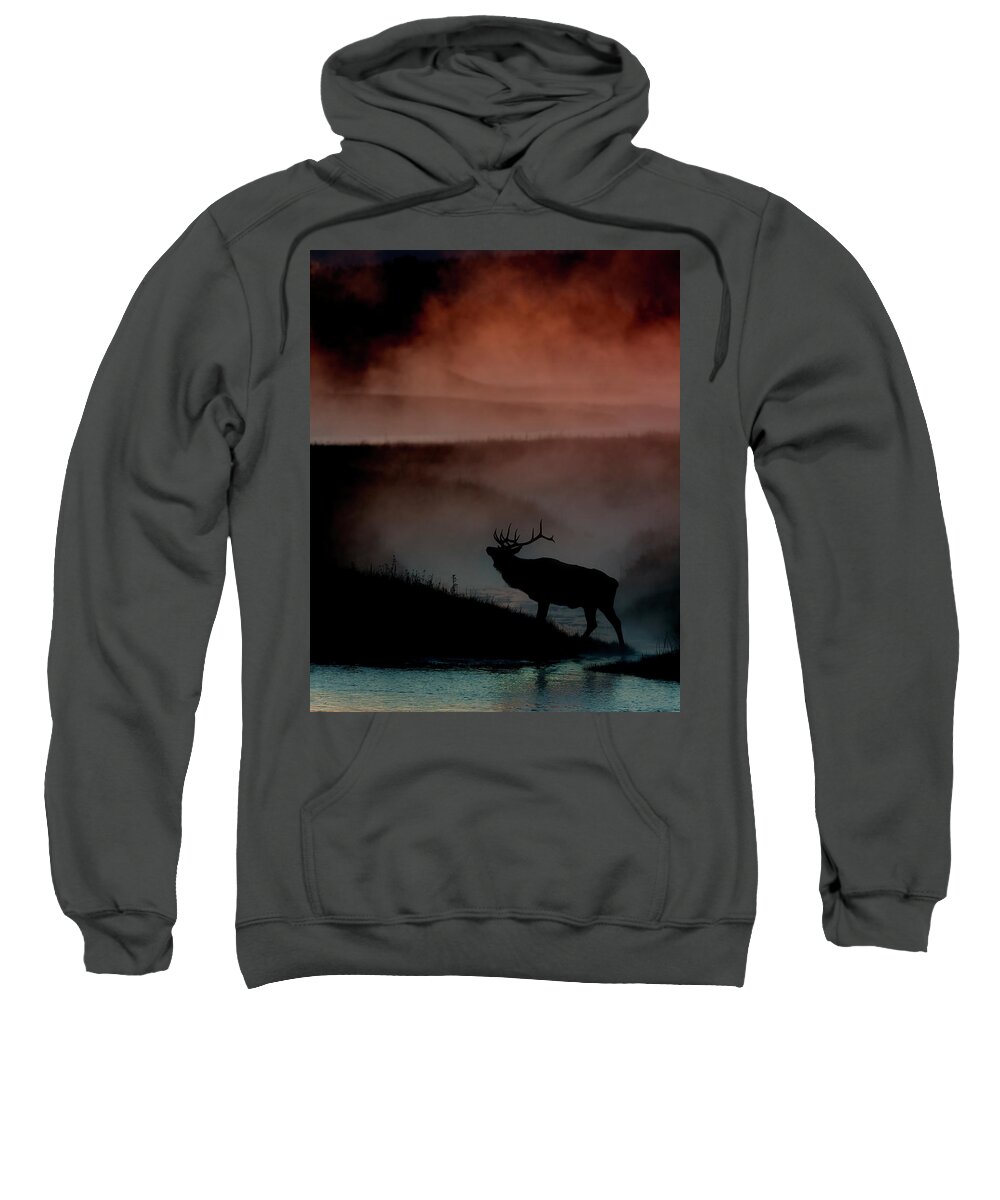 Sunrise Sweatshirt featuring the photograph Shadows along the Madison by Gary Langley