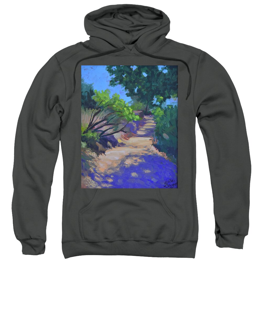 Path Sweatshirt featuring the painting Shady Path by Alice Leggett