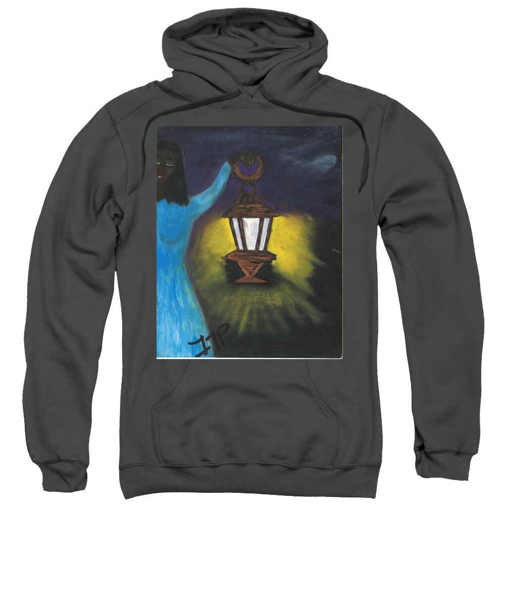 Guide Sweatshirt featuring the painting She Lights The Way by Esoteric Gardens KN