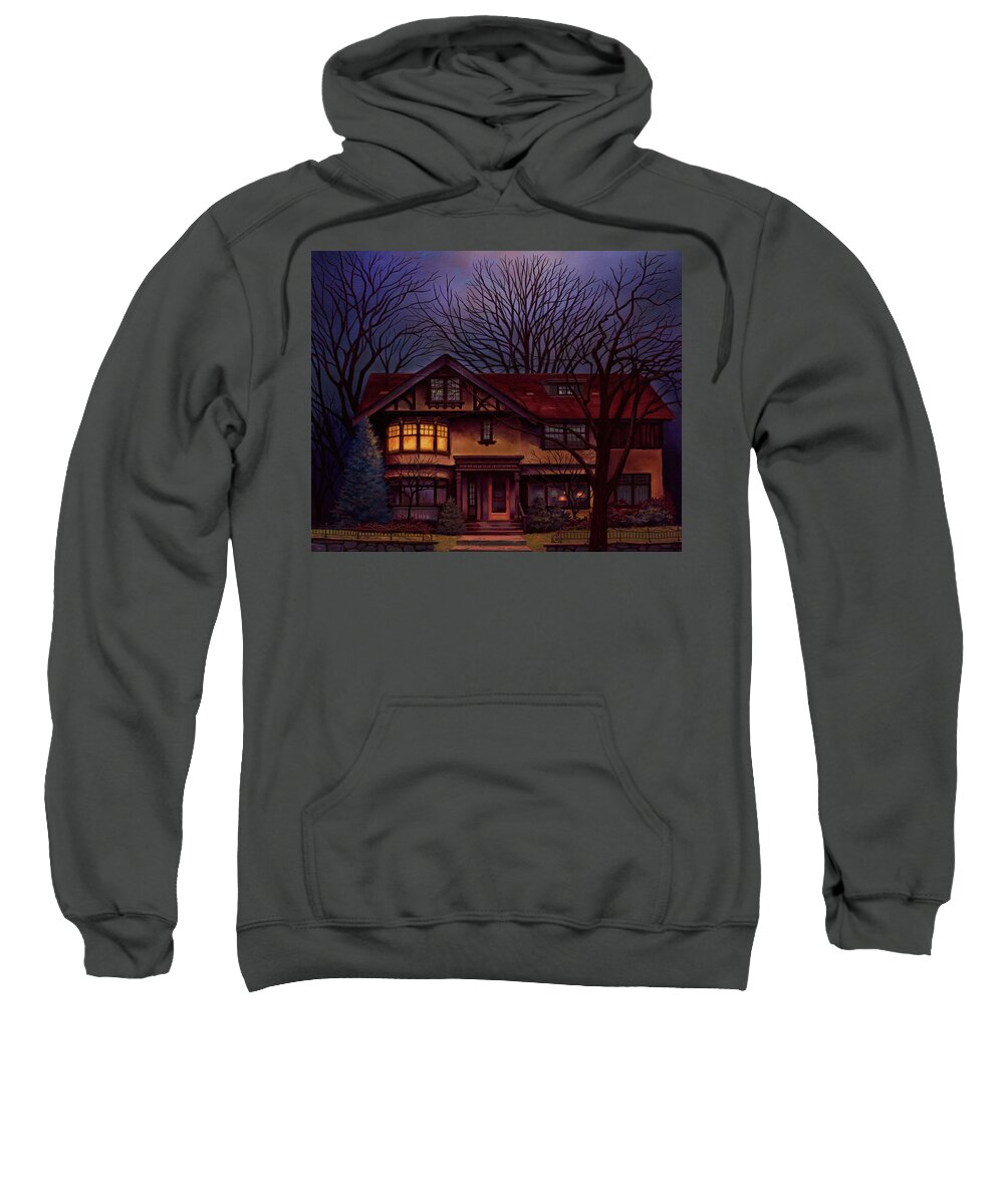Shelter Sweatshirt featuring the painting Shelter in Place by Hans Neuhart