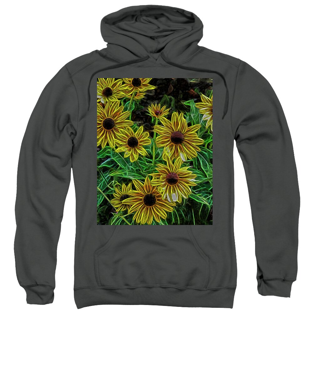 Helianthus Sweatshirt featuring the photograph Short Yellow Sunflower by Bill Barber