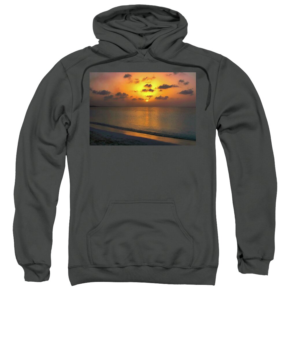 Beach Sweatshirt featuring the photograph Turks and Caicos Sunset #1 by Stephen Anderson