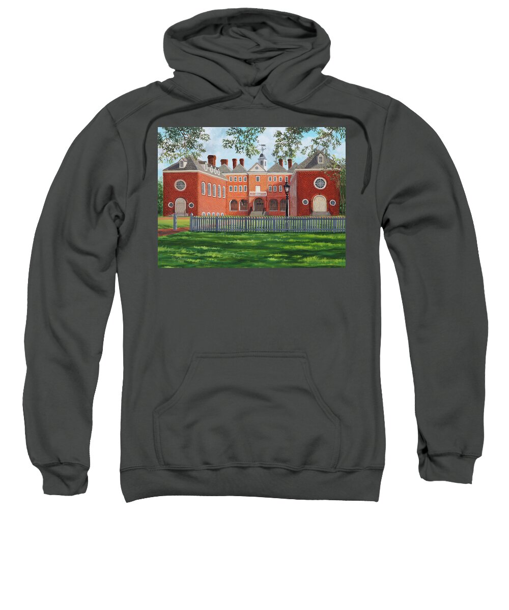 Wren Building Sweatshirt featuring the painting Sir Christopher Wren Building by Guy Crittenden