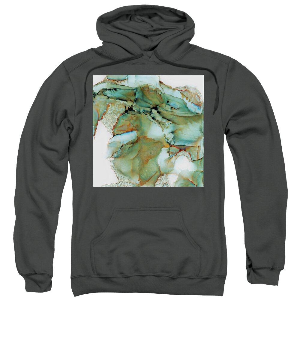Alcohol Ink Sweatshirt featuring the painting Skeleton Earth by Angela Marinari