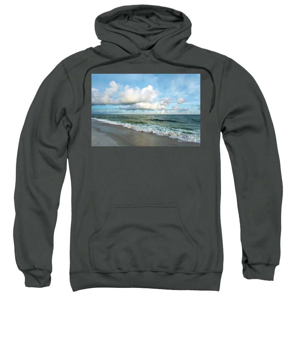 Smooth Sweatshirt featuring the photograph Smooth Waves on the Gulf of Mexico by Beachtown Views