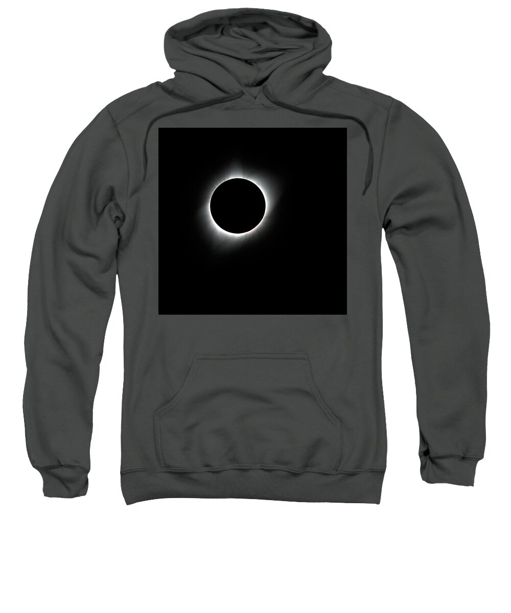 Moon Sweatshirt featuring the photograph Solar Eclipse Corona Ring by Bob Falcone