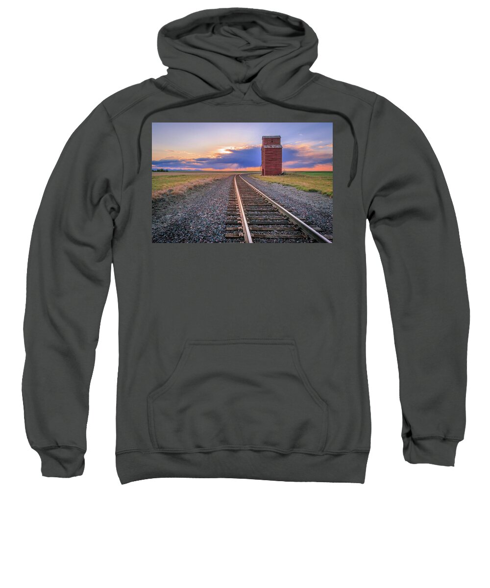 Choteau Sweatshirt featuring the photograph Somewhere Down the Line in Montana by Jack Bell