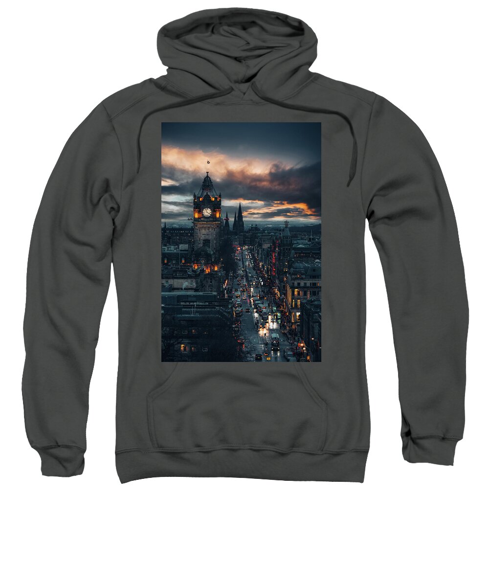 City Sweatshirt featuring the photograph Spooky Edinburgh by Francesco Riccardo Iacomino