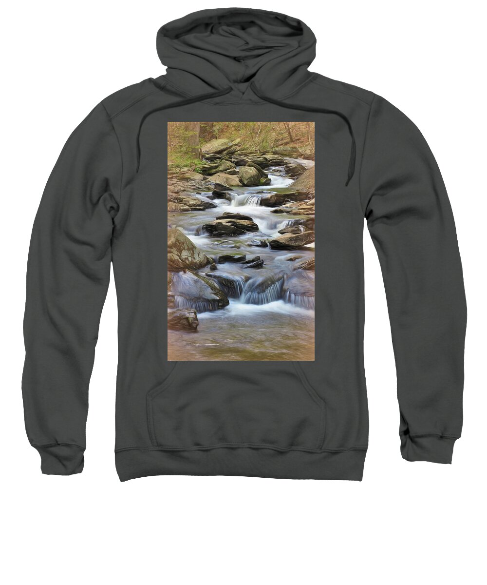Rickett's Glen State Park Sweatshirt featuring the photograph Spring Rapids by Bearj B Photo Art