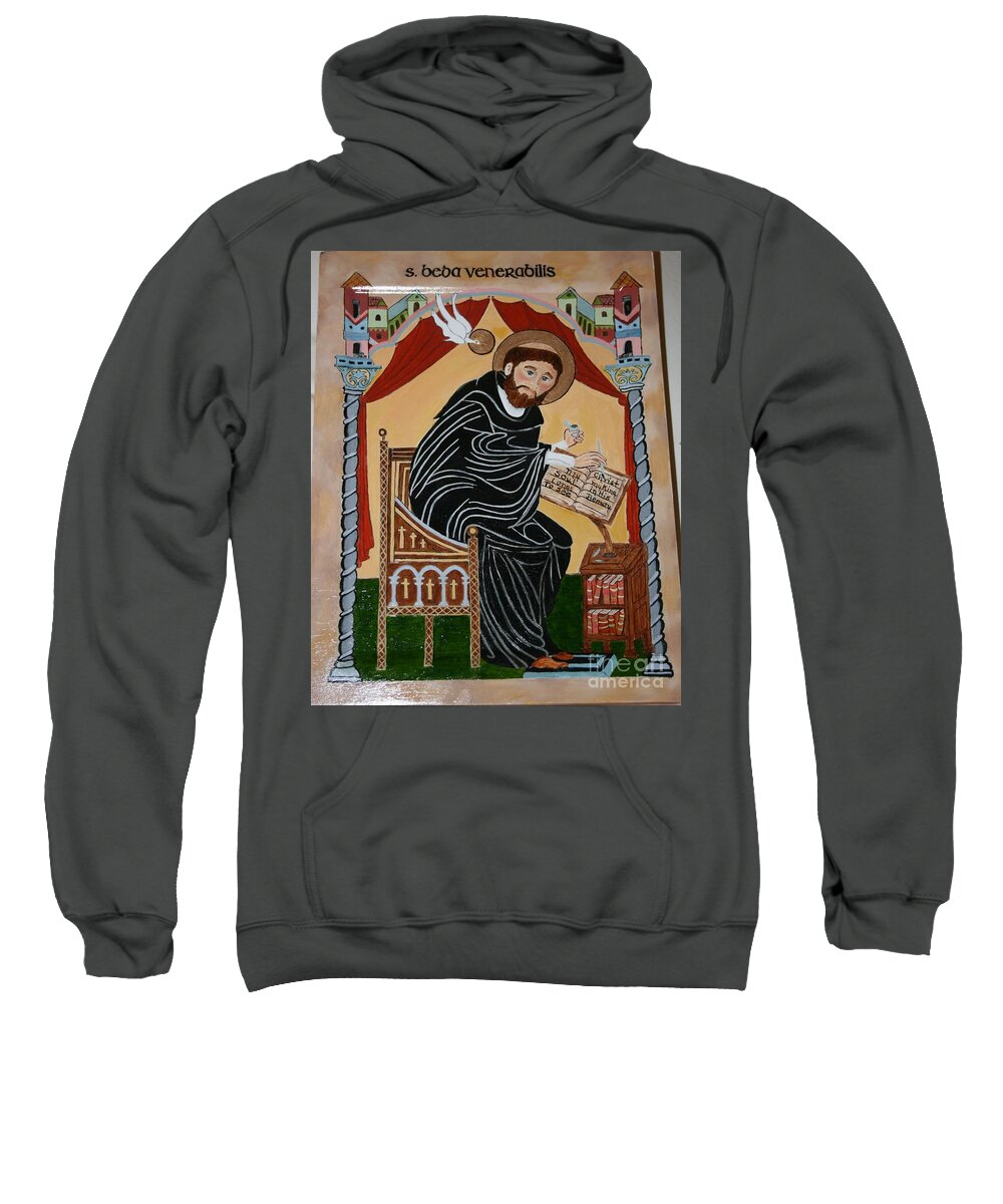 Saint Sweatshirt featuring the painting St. Bede by Sherrie Winstead