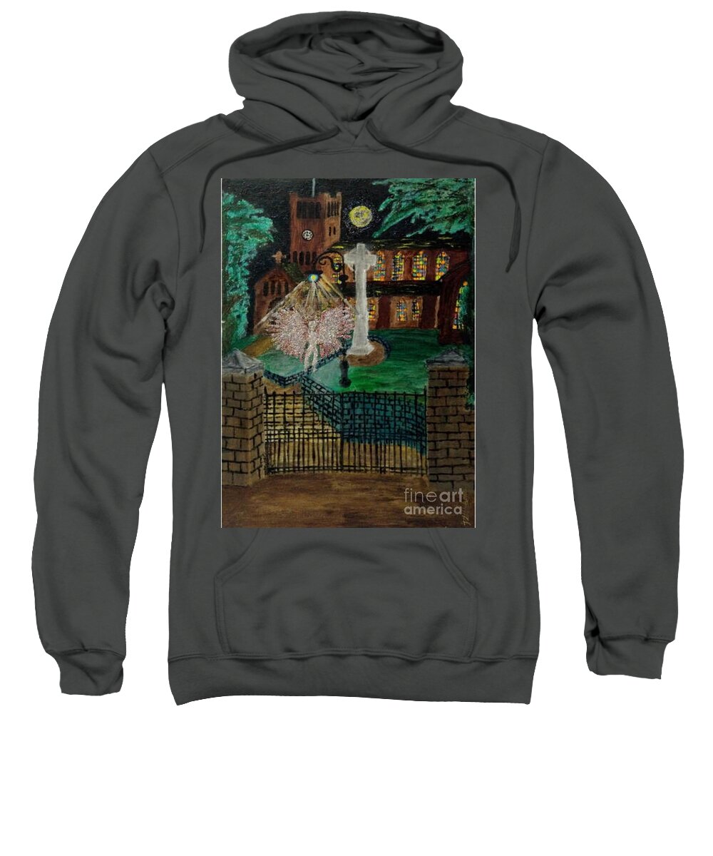 Church Sweatshirt featuring the painting St Giles Church by David Westwood