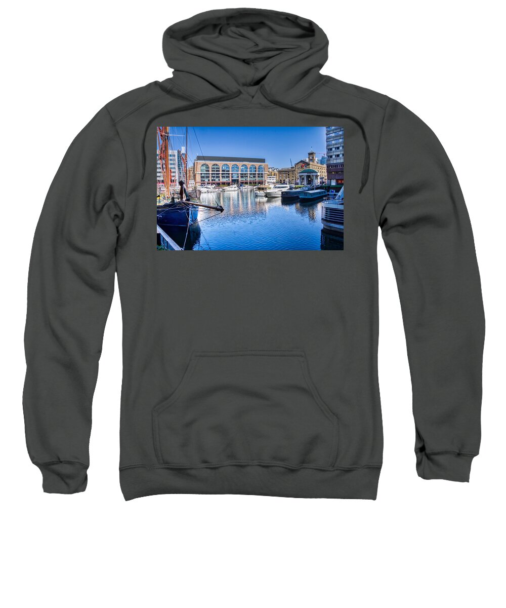 Dickens Inn Sweatshirt featuring the photograph St Katharine Dock by Raymond Hill
