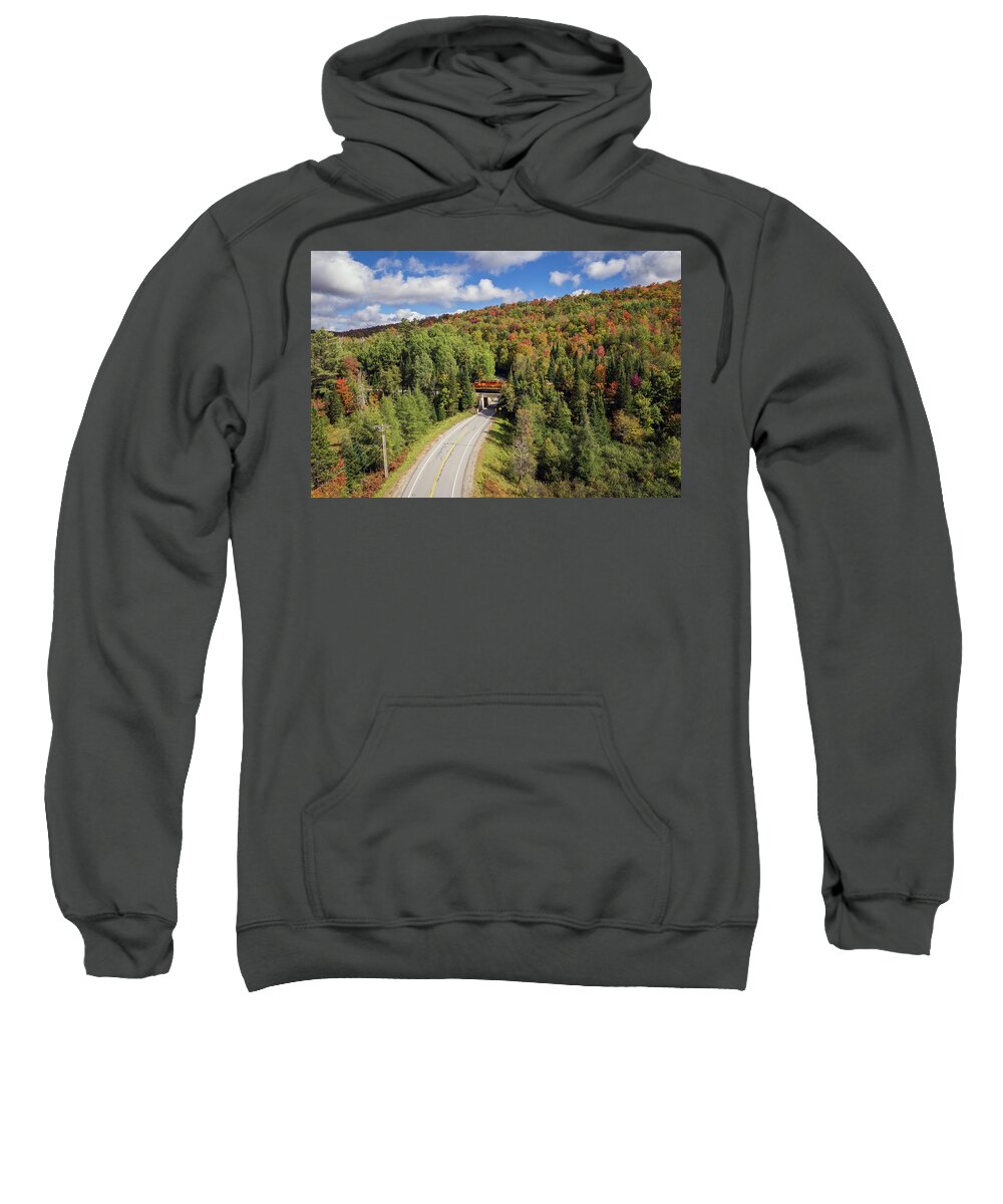  Sweatshirt featuring the photograph St Lawrence And Atlantic Crossing Rte 114 in Morgan, VT by John Rowe