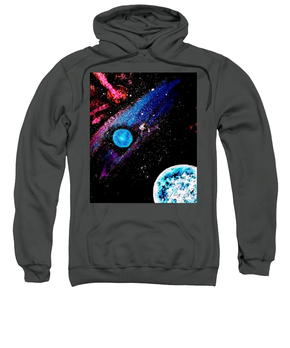 Stars Sweatshirt featuring the painting Starry Night by Anna Adams