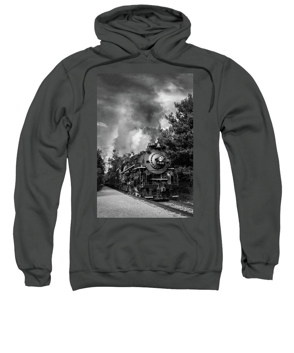Train Sweatshirt featuring the photograph Steam On The Rails by Dale Kincaid