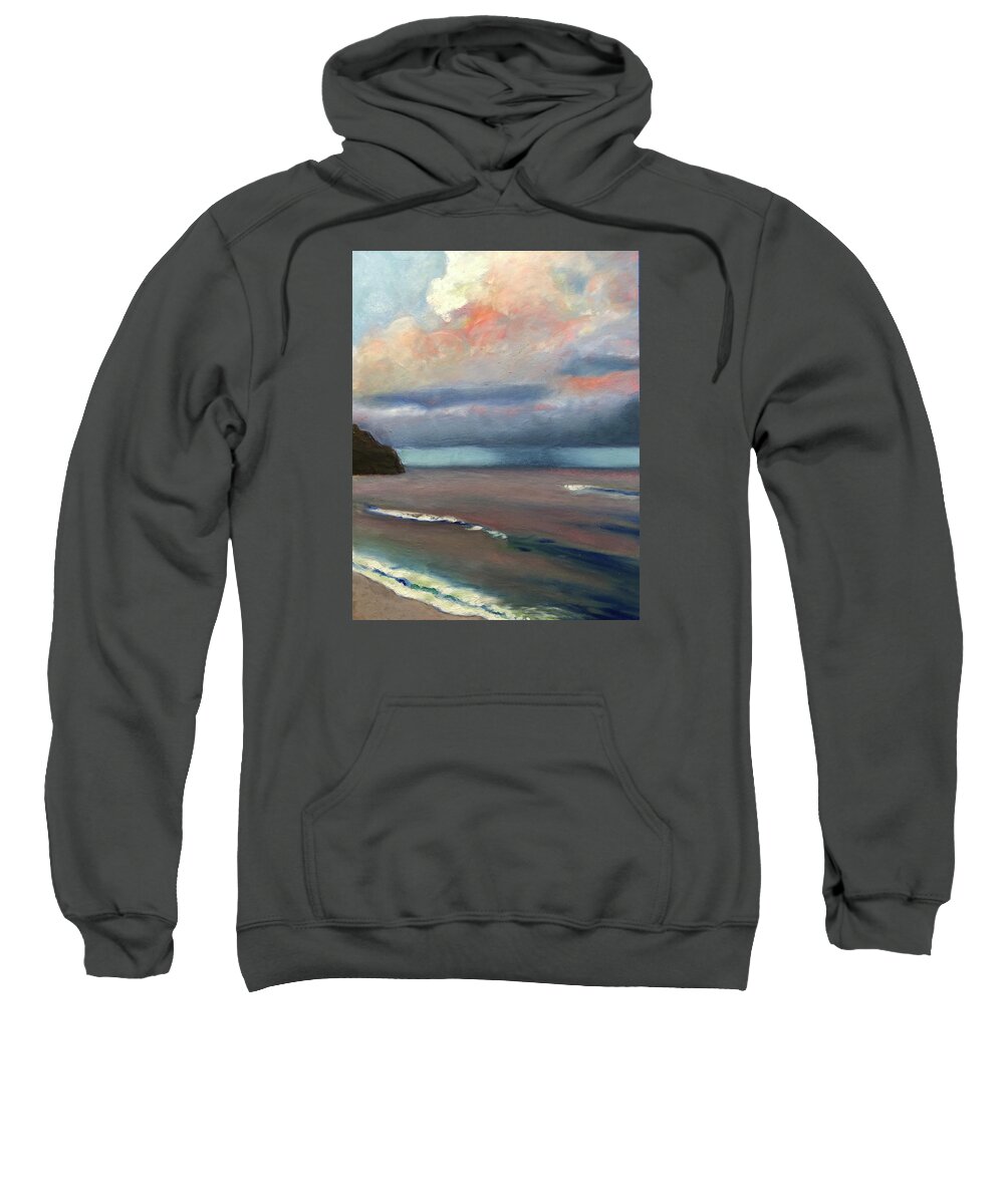 Haiti Sweatshirt featuring the painting Storm Over Haiti by Shirley Galbrecht