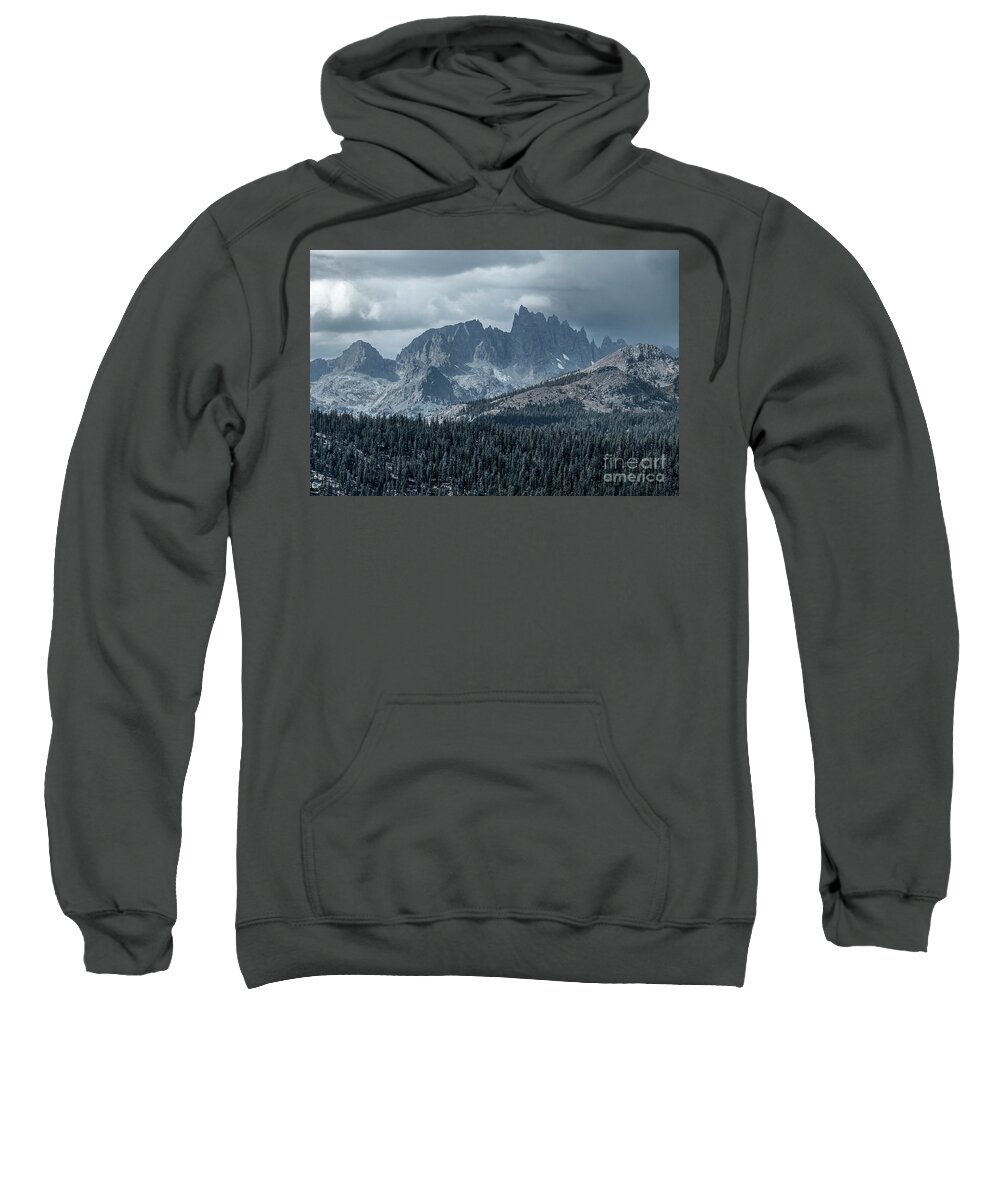 Landscape Sweatshirt featuring the photograph Storm over the Minarets by Sandra Bronstein